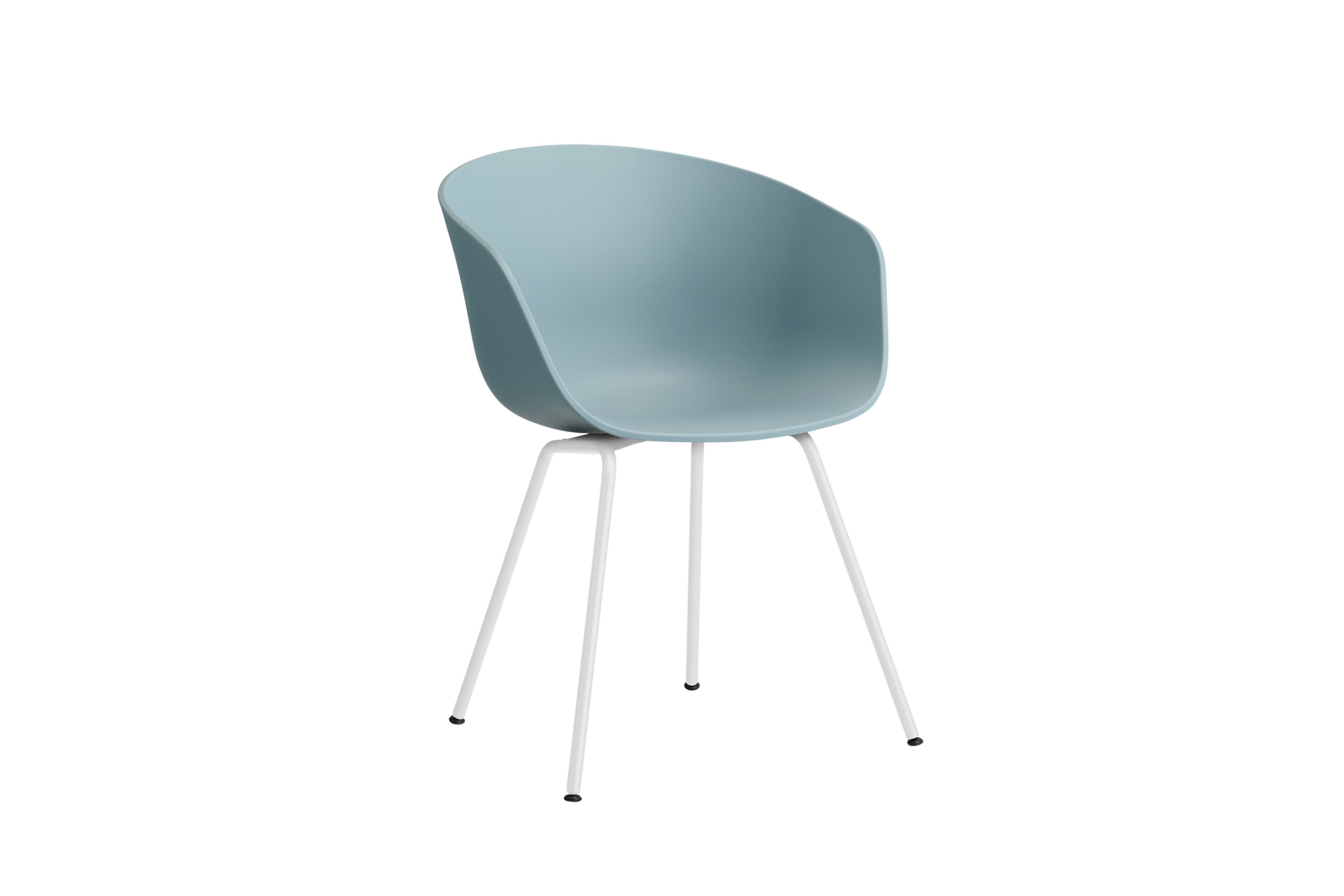 HAY About a Chair AAC 26 - Standaard glijders kunststof - gepoedercoat wit - dusty blue 2.0
