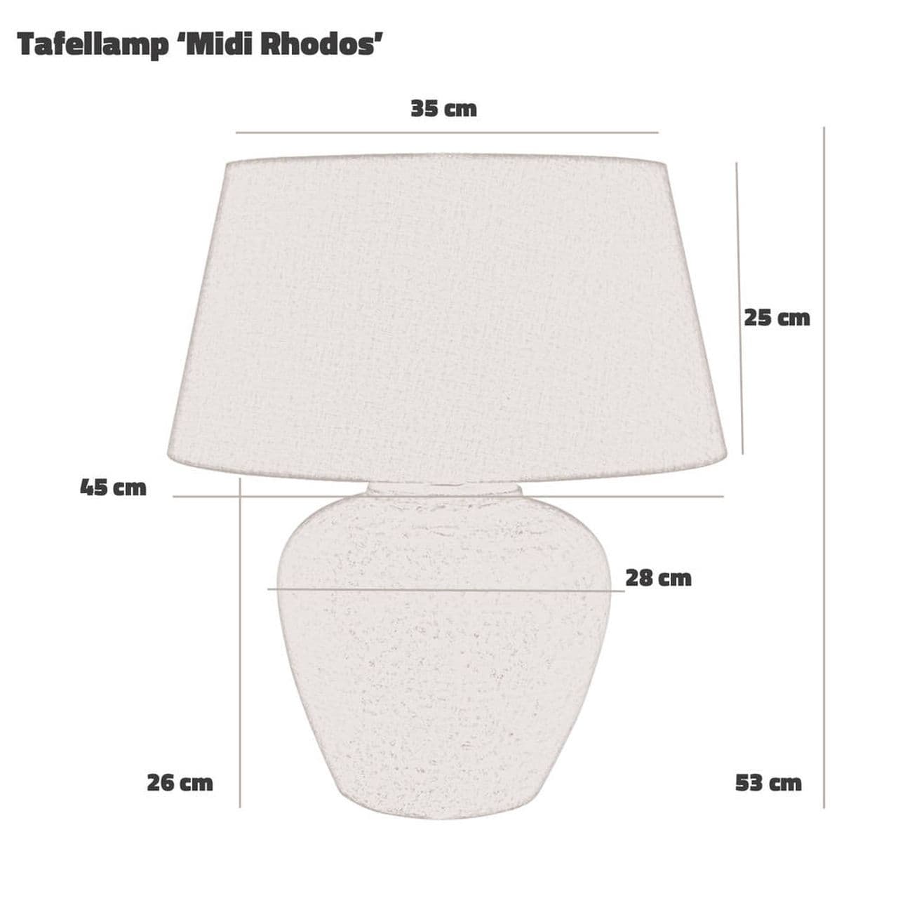 Tafellamp | 45 cm | keramieke tafellampen met kap | E27 | beige bruin | keramiek stof | landelijke