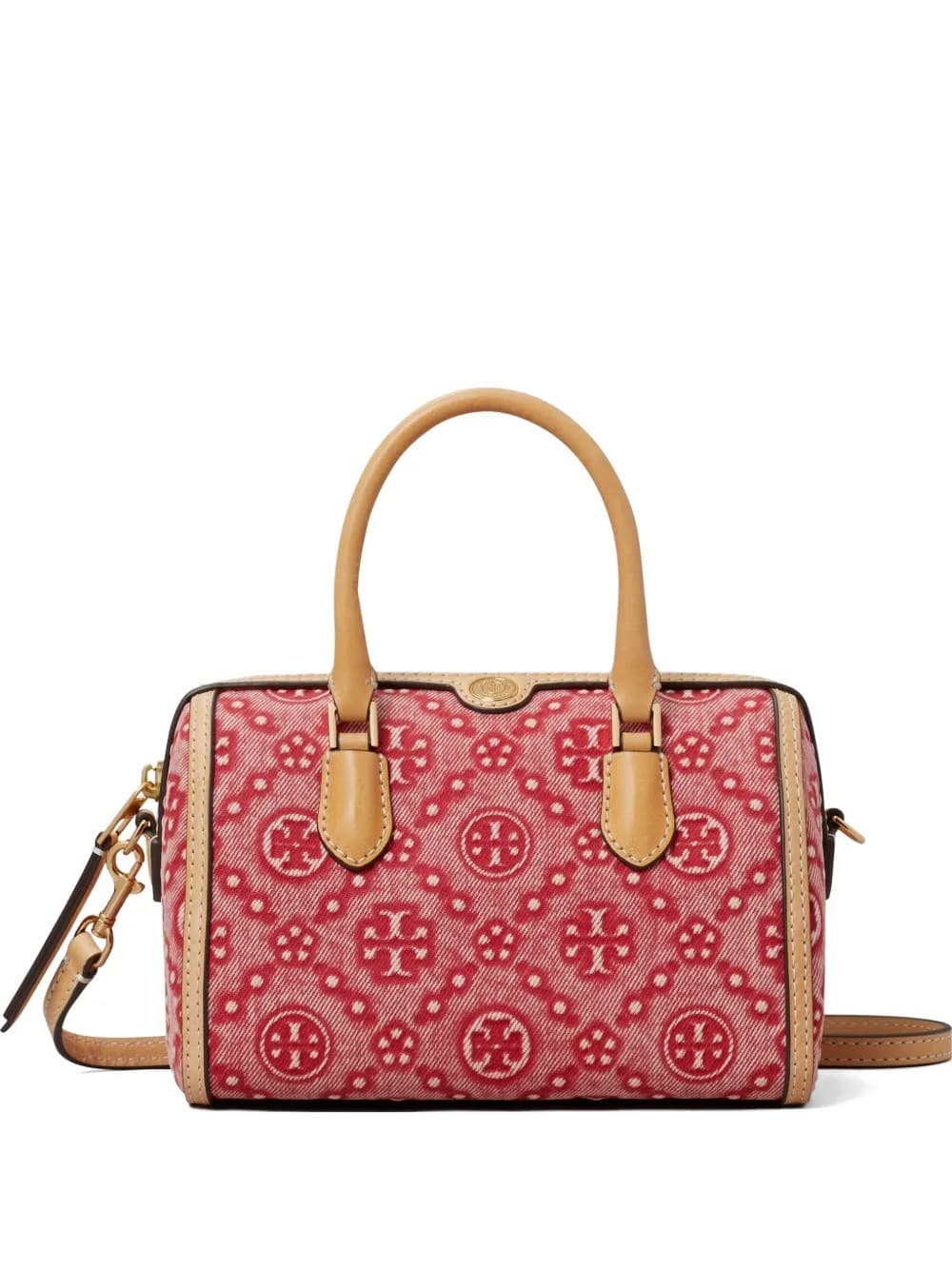 Tory Burch T Monogram Denim Petite Barrel Bag