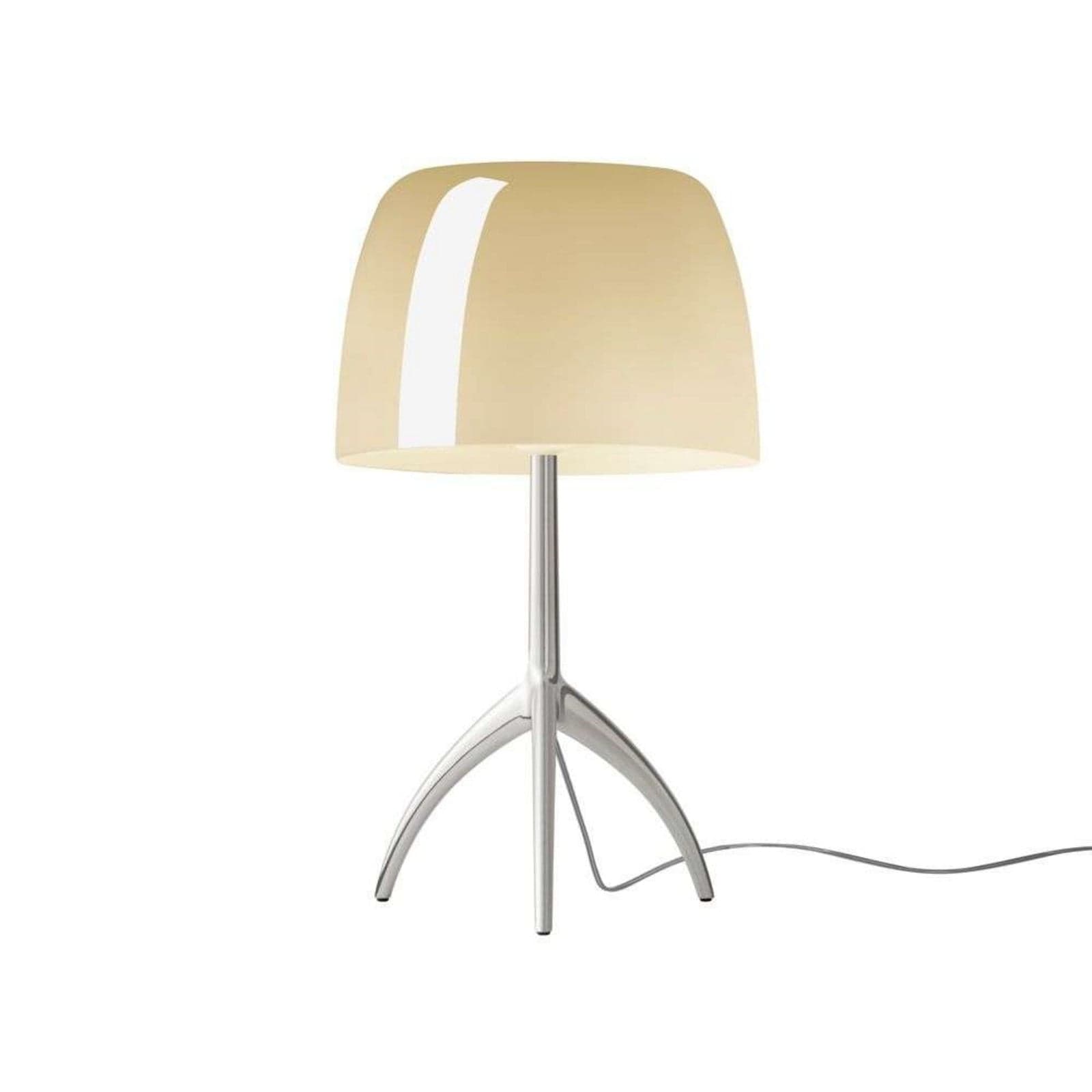 Lumiere Grande tafellamp, aluminium/beige, 45 cm - Foscarini - Woonkamer