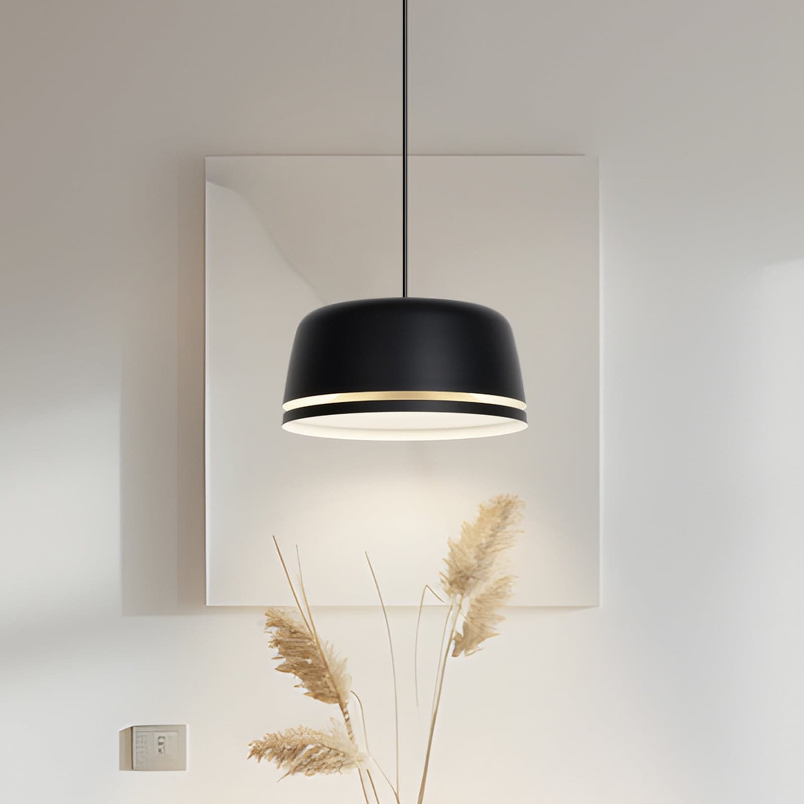 Peaks LED hanglamp, zwart, Ø 35 cm, dimbaar, aluminium NOLA - Woonkamer - Scandinavisch - 1 lamp