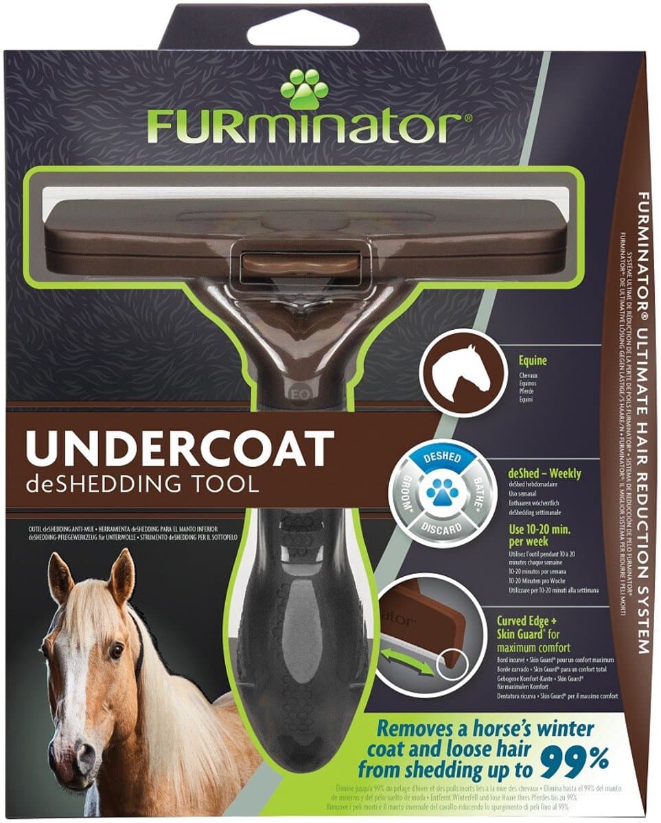 Furminator - roestvrijstaal verharingstool - ergonomische handgreep - voor paarden