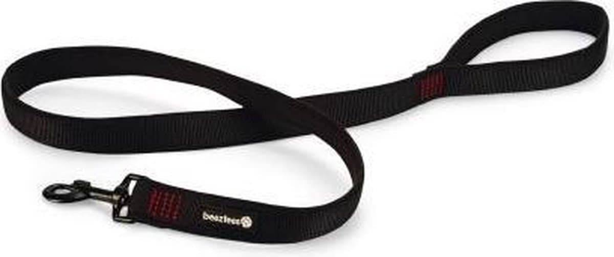 Beeztees parinca premium hondenriem - hondenlijn - weersbestendig - nylon - zwart - 120 cm x 25 mm