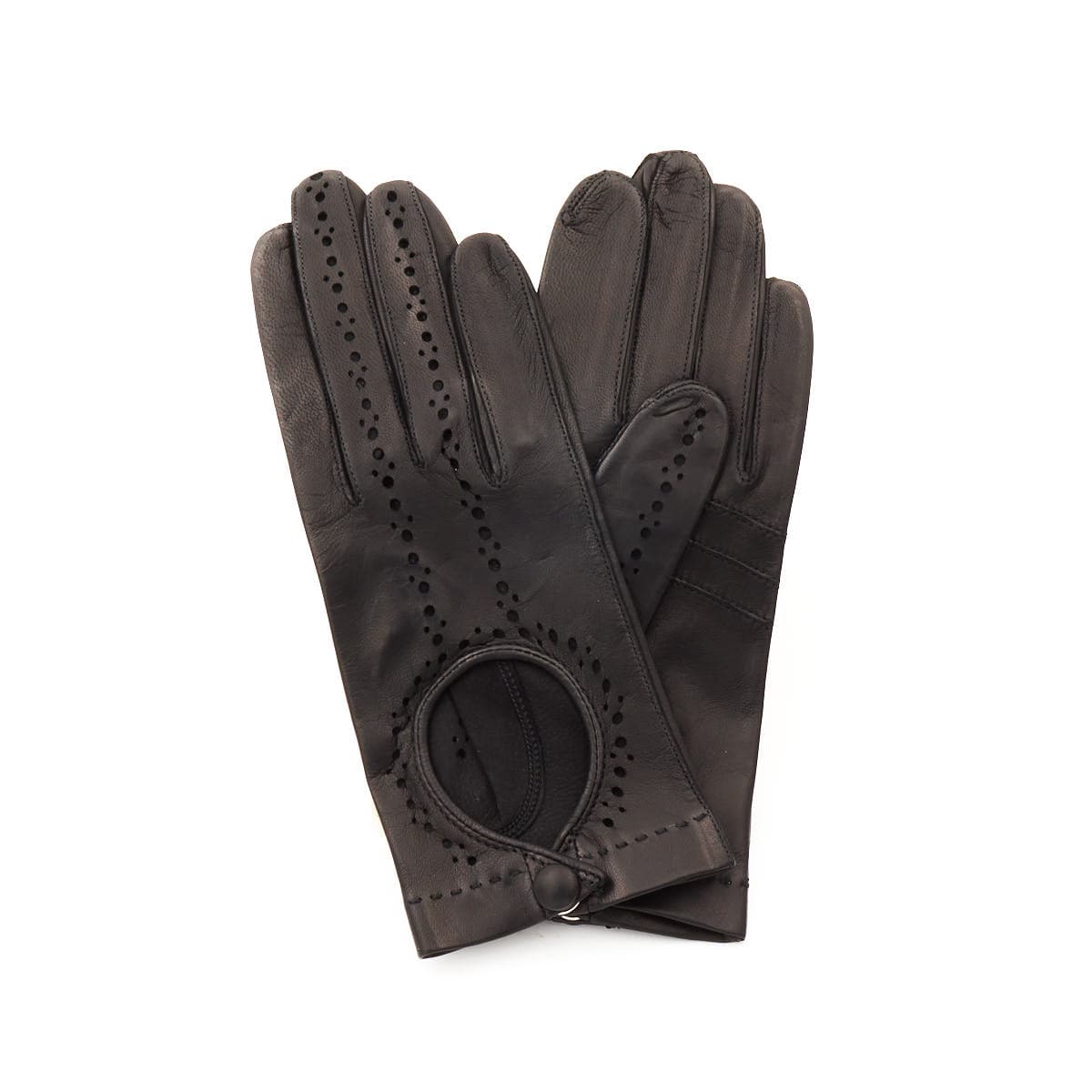 Leather driving gloves, black 8