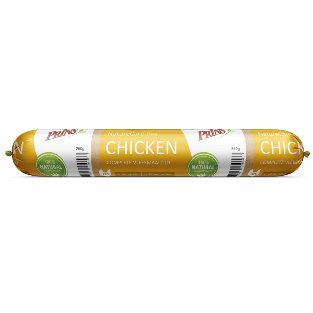 Prins NatureCare Hypoallergeen Hondenvoer Worst Kip 250 gr