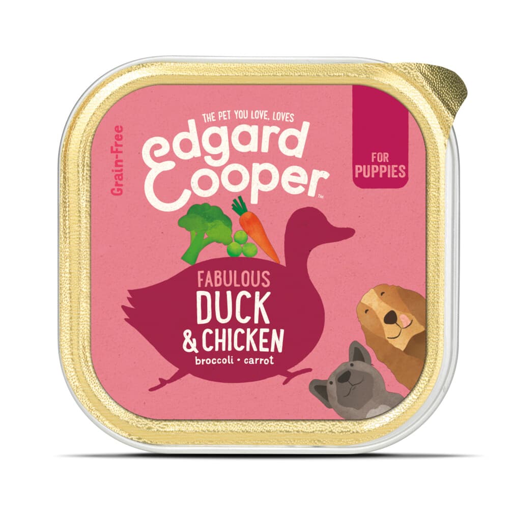 Edgard & Cooper Kuipje Vers Vlees Puppy Hondenvoer Eend - Kip 150 gr