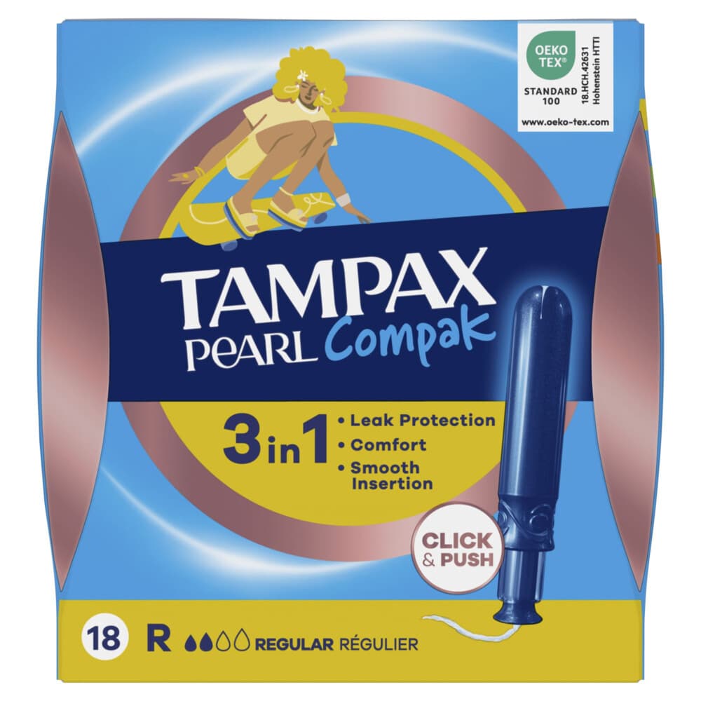 Tampax Pearl Compak Regular Tampons Met Inbrenghuls 18 stuks