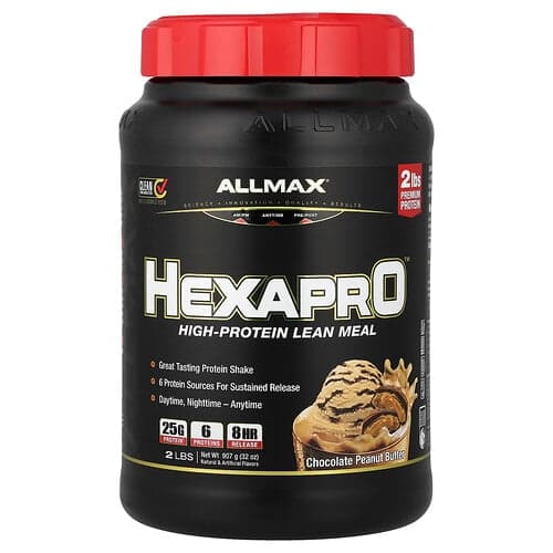 ALLMAX, Hexapro™, eiwitrijk mager meel, chocolade pindakaas, 2 lbs (907 g)