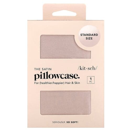 Kitsch, The Satin kussensloop, standaard maat, Blush, 1 kussensloop