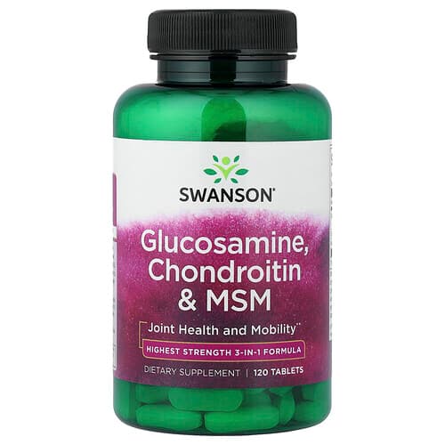 Swanson Vitamins, Glucosamine, chondroïtine en MSM, 120 tabletten