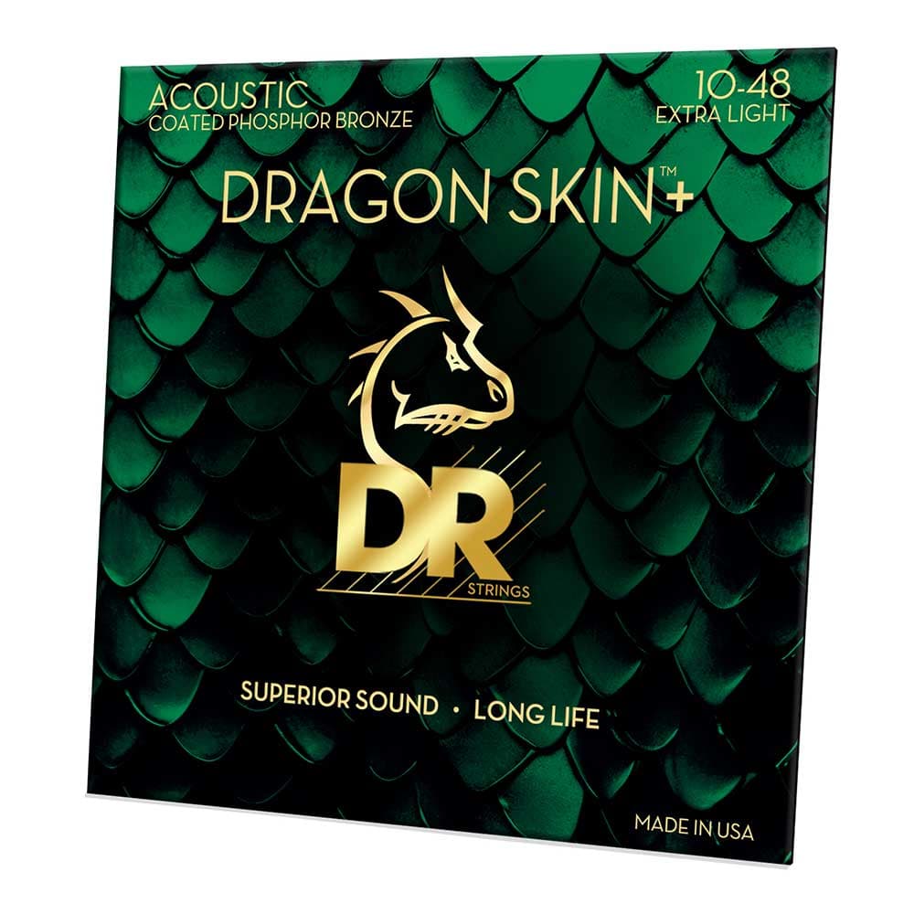 DR Strings DAP-10 Dragon Skin+ Akoestische Snaren (10-48) Phosphor Bronze, Coated