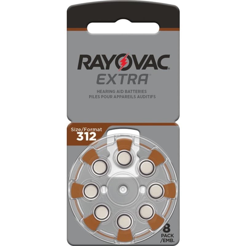 Rayovac hoorbatterijen Type 312 (bruin) 8pack
