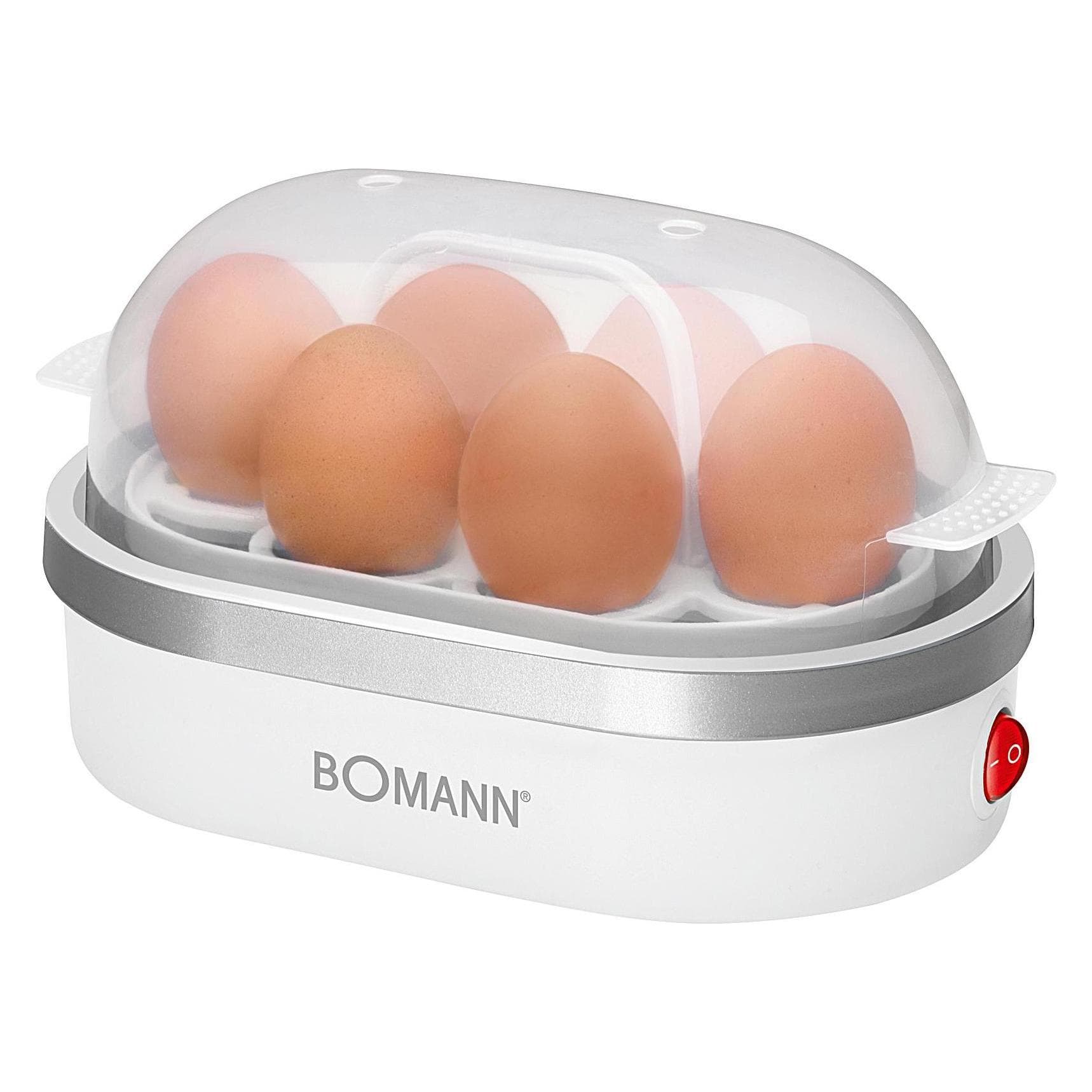 Bomann EK 5022 CB, Eierkoker, Transparant, Wit, Zilver