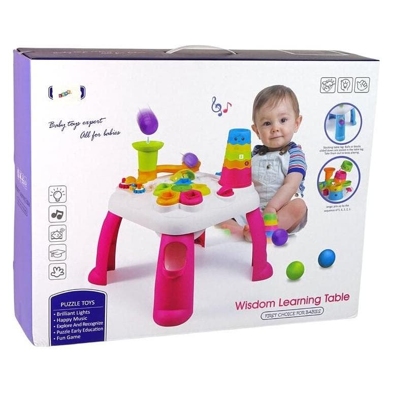 Lean Toys Lean Cars Interactieve Leertafel, Ballen Sorteerder, Glijbaan, Blauw