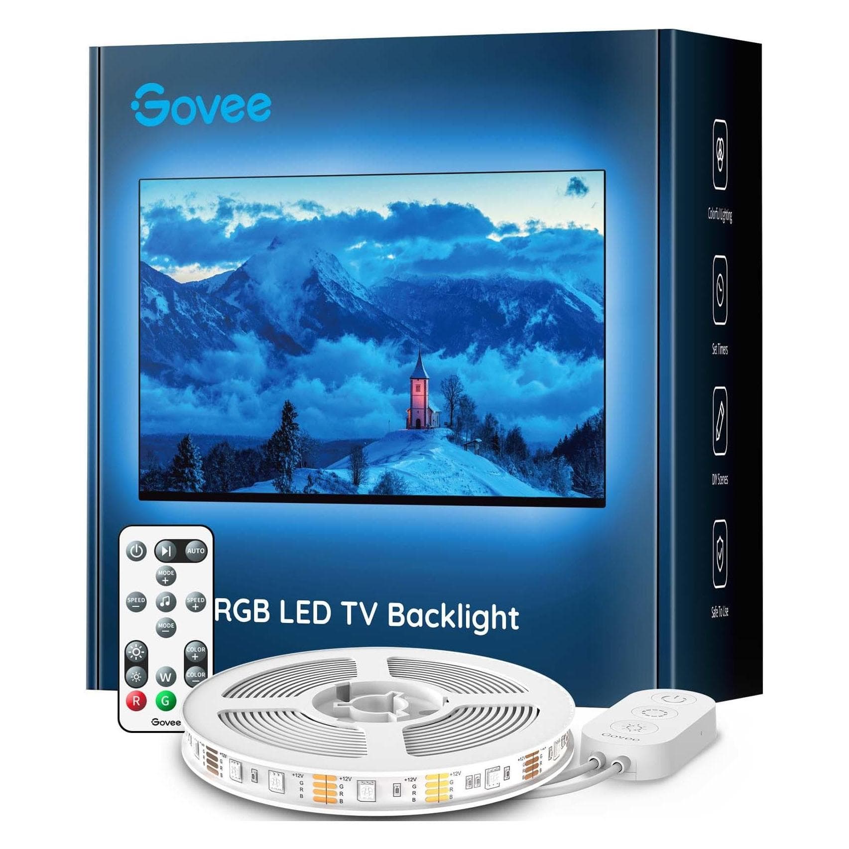 Govee, LED-strips, RGB Bluetooth LED Blacklight voor 46"-60" TV's (RGB, 305 cm, Interieur)
