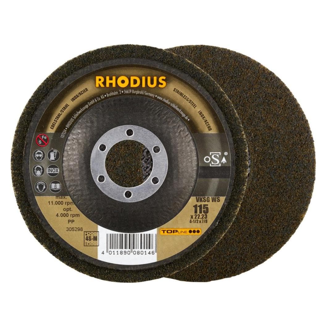 Rhodius, Schuurmiddelen, TOPline VKSG WS Vlieskompaktscheibe 115 x 22,23 mm 4S-medium