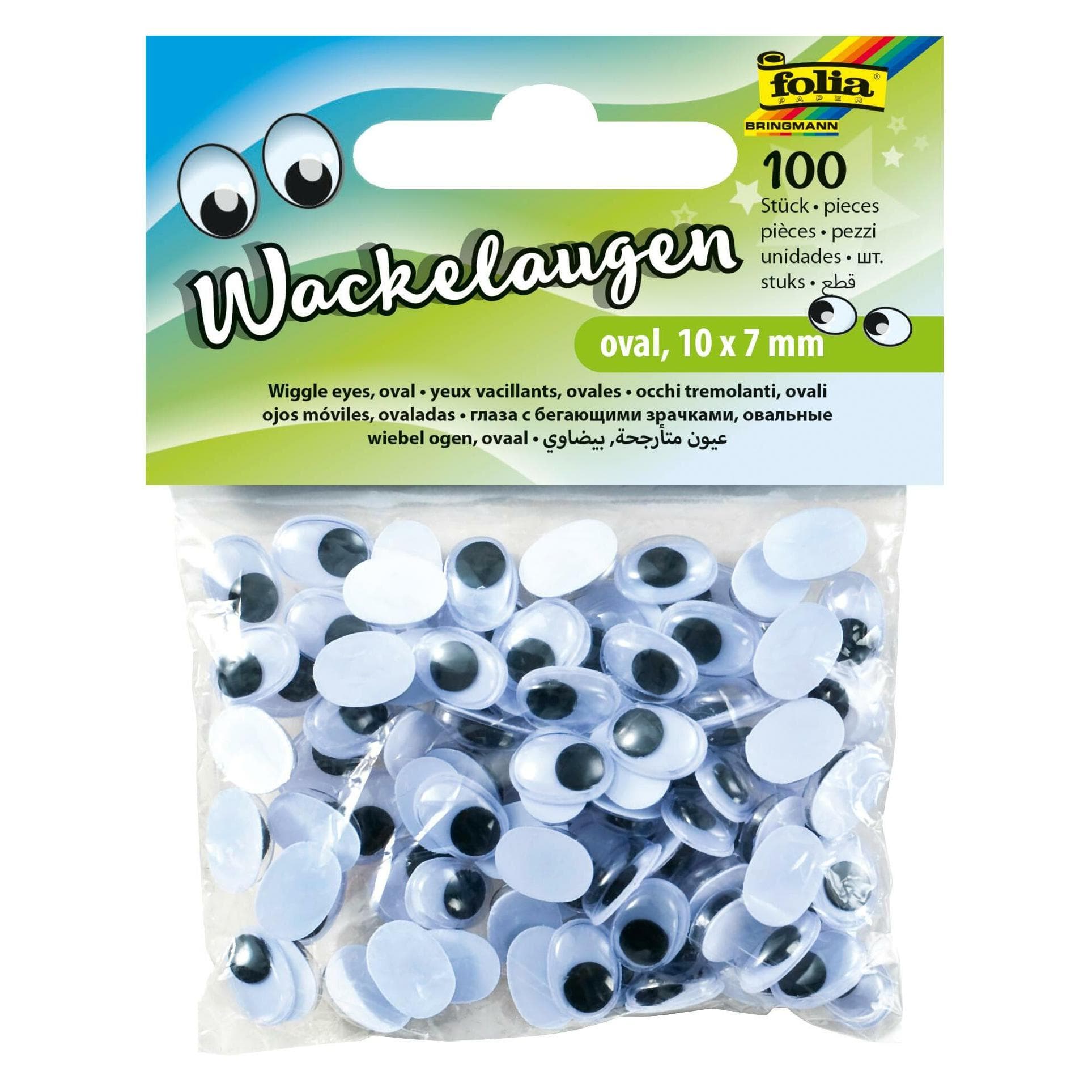 Folia Wiebeloogjes wit ovaal 100 st.