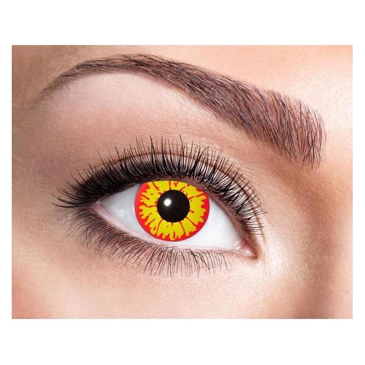Zoelibat, Gekleurde lenzen, Contactlenzen Ork geel-. (Geel, Rood)