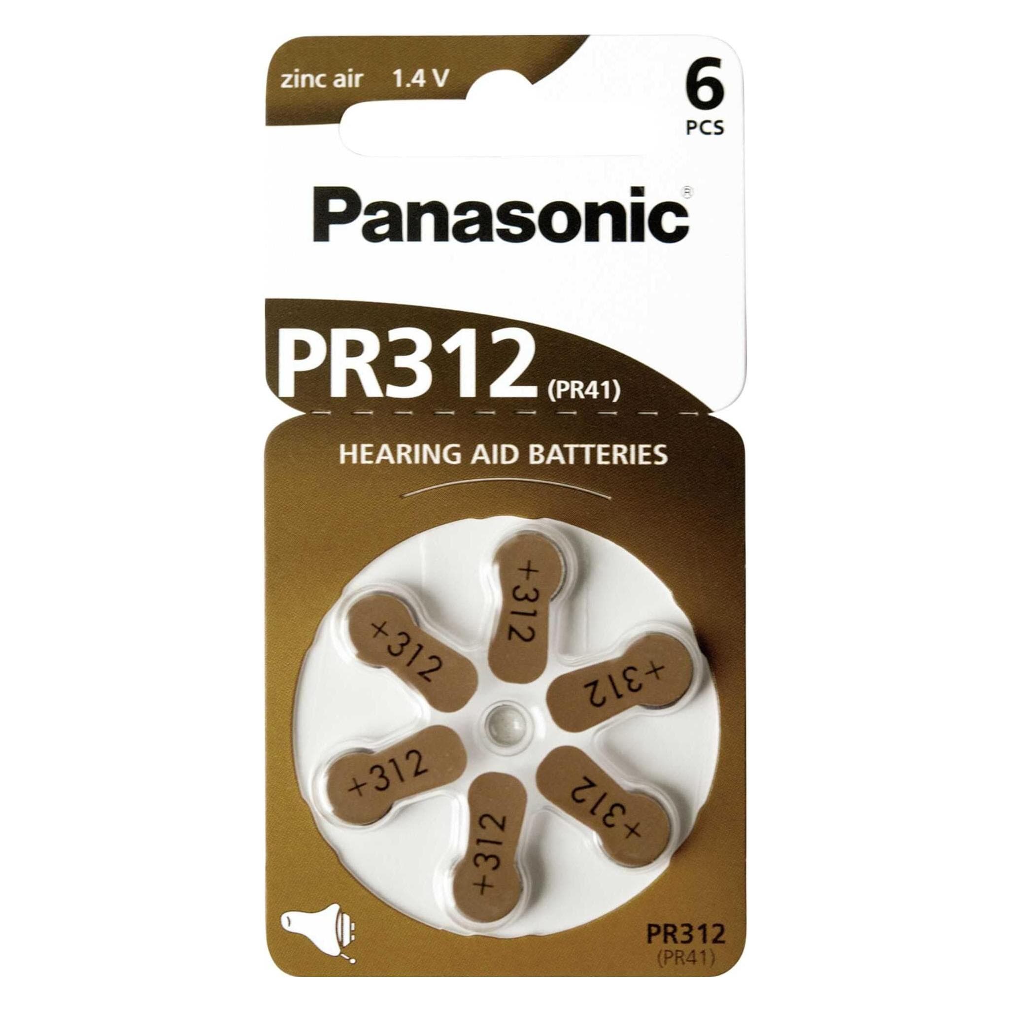 Panasonic Hoortoestelbatterijen PR312 (6 Pcs., 312, 170 mAh), Batterijen