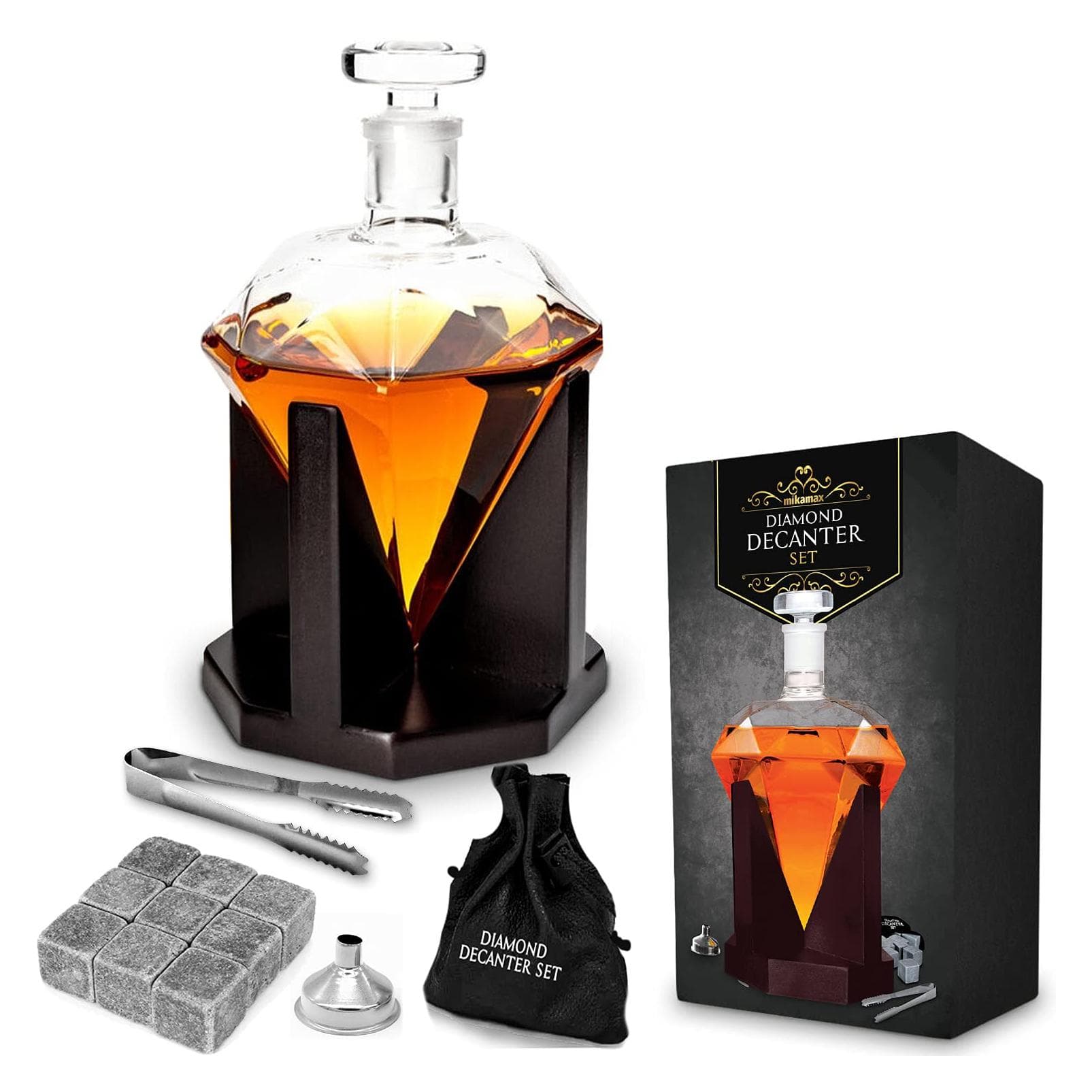 TOP Karaffe Diamant, Serviergefässe, Transparent, Braun