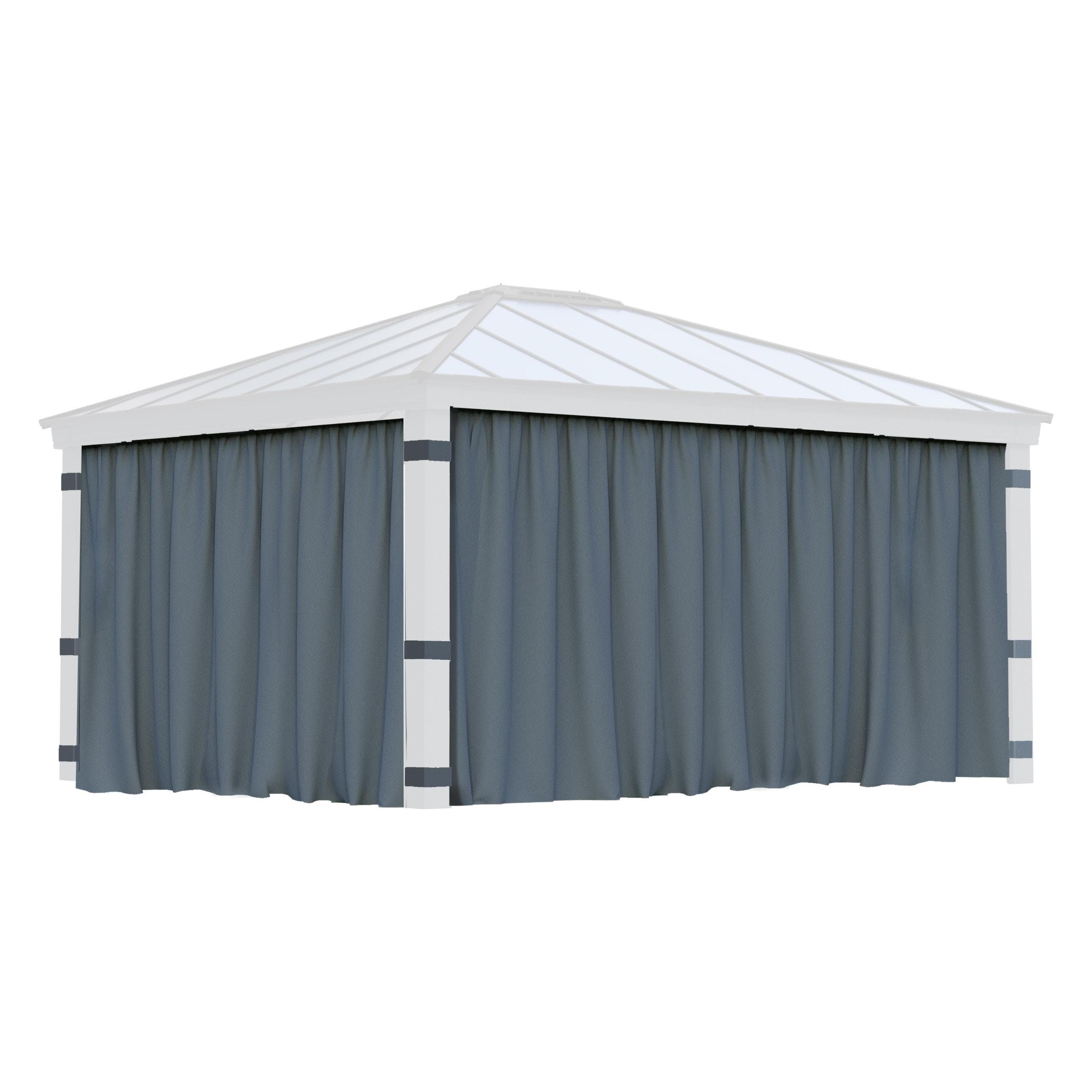 NSH Nordic, Accessoires voor paviljoens, CANOPIA Gordijnenset voor Dallas 14X16 / 4.6X2.1Gazebo Donkergrijs - 4PC (466 cm, 212 cm)