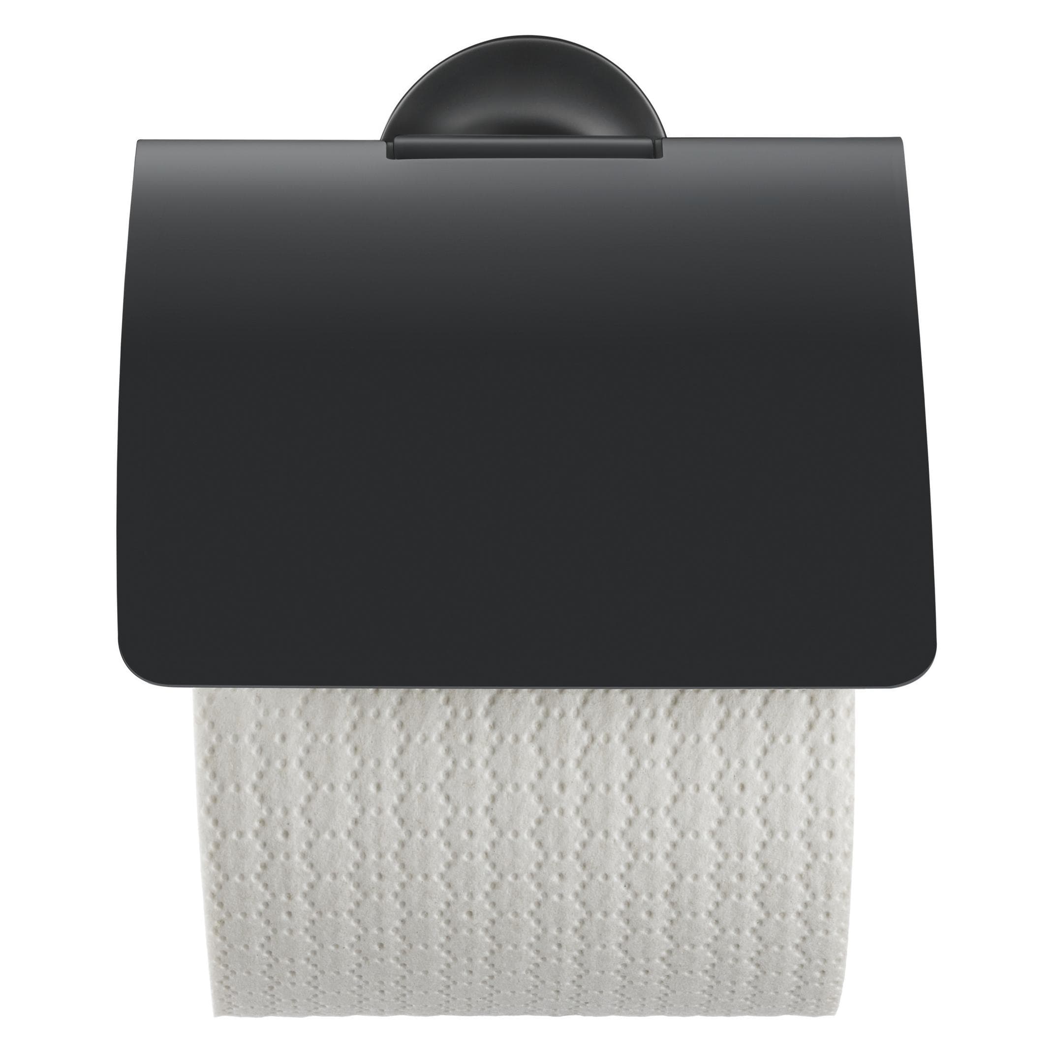 Duravit, Toiletpapierhouder, Papierrolhouder STARCK T met deksel zwart mat