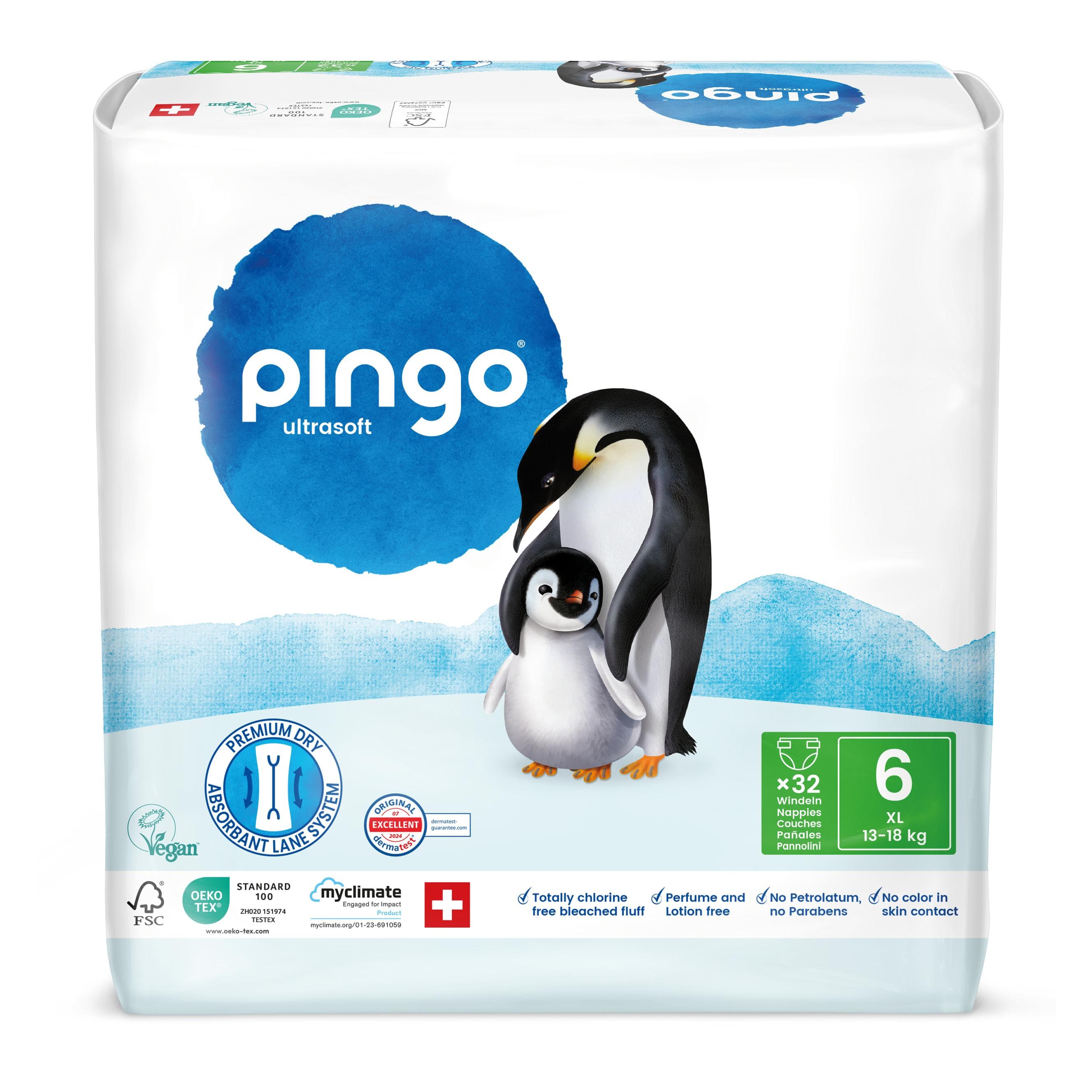 Pingo Ökowindeln (Gr. 6, Tragepack, 32 Stk.)