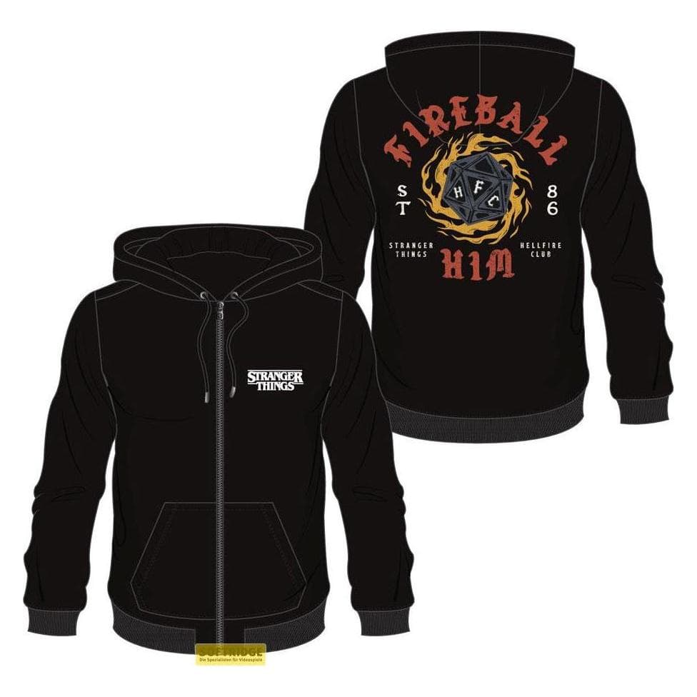 Difuzed, Mannen, Springer, Stranger Things Trui met capuchon Fireball (XL), Zwart, (XL)