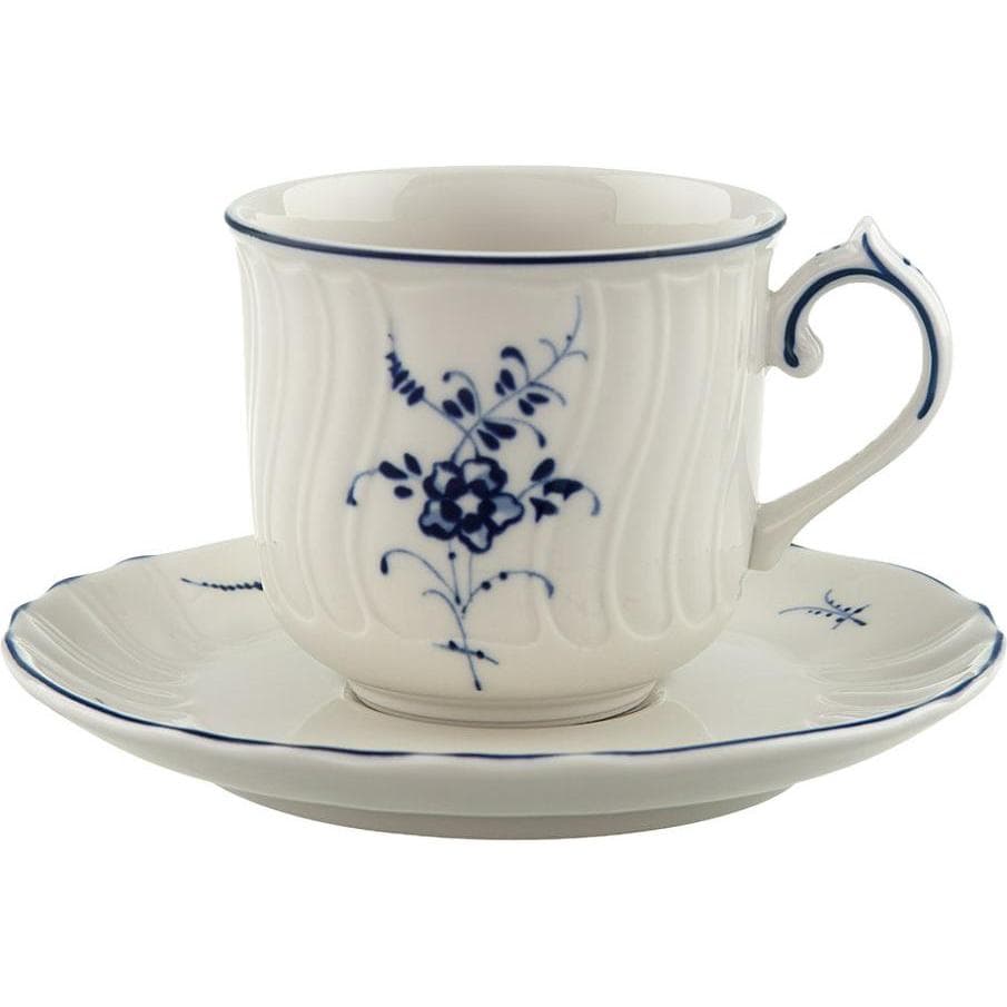 Villeroy & Boch Mokka/espressokopje met schotel 2-t, Kopje, Wit, Blauw