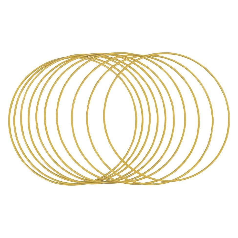Rayher Metalen ringen, gecoat, 25cm ø, goud, 10 stuks.