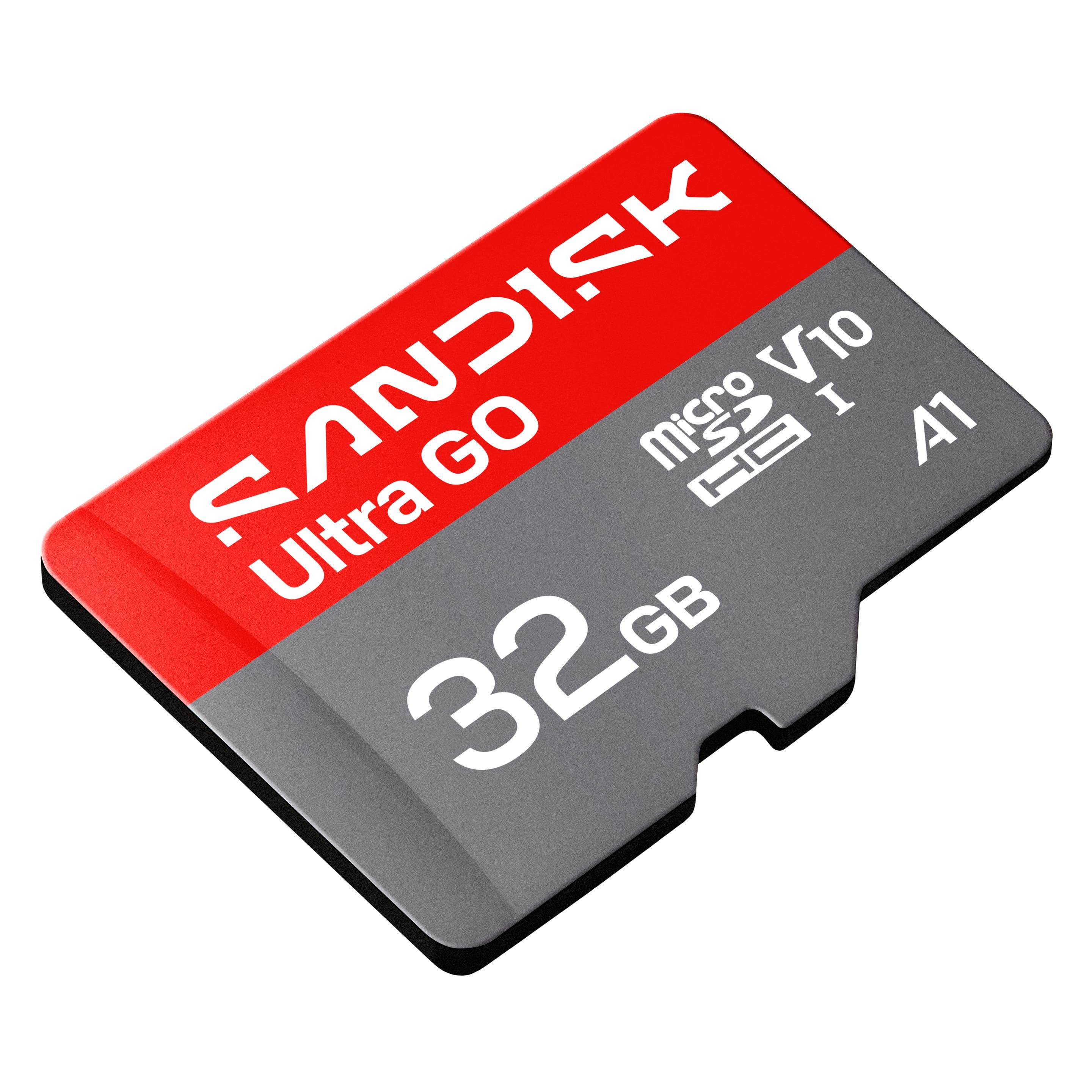 Sandisk Ultra GO (32 GB, microSDHC, U1, UHS-I), Geheugenkaart, Rood, Grijs