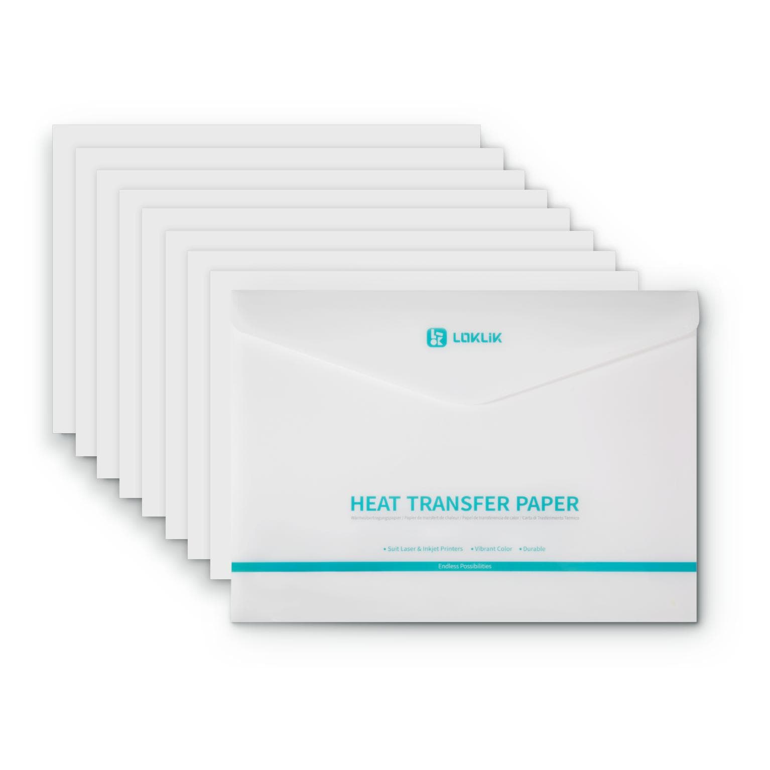 Loklik, Accessoires voor snijplotters, Warmteoverdracht papier - 8 pak - Donker