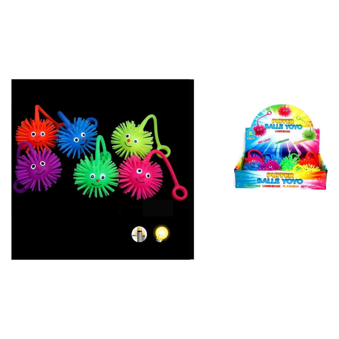 Special Day Sàrl 52192 Puffer egel jojo bal 5cm licht / kinderfeestje