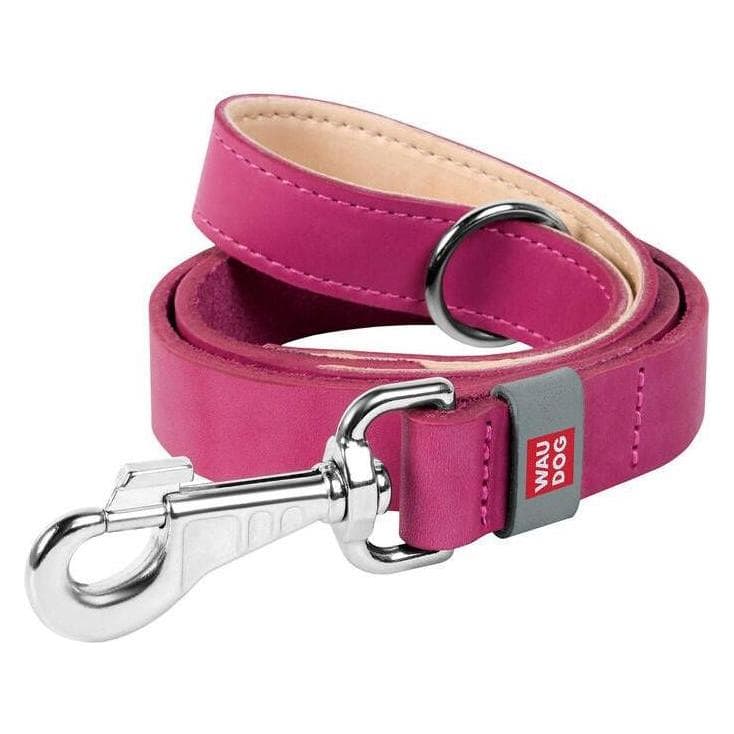 Waudog natuurlijke leren hondenriem 20 mm breed, 122 cm lang roze (Hond, Loop), Kraag + Leiband