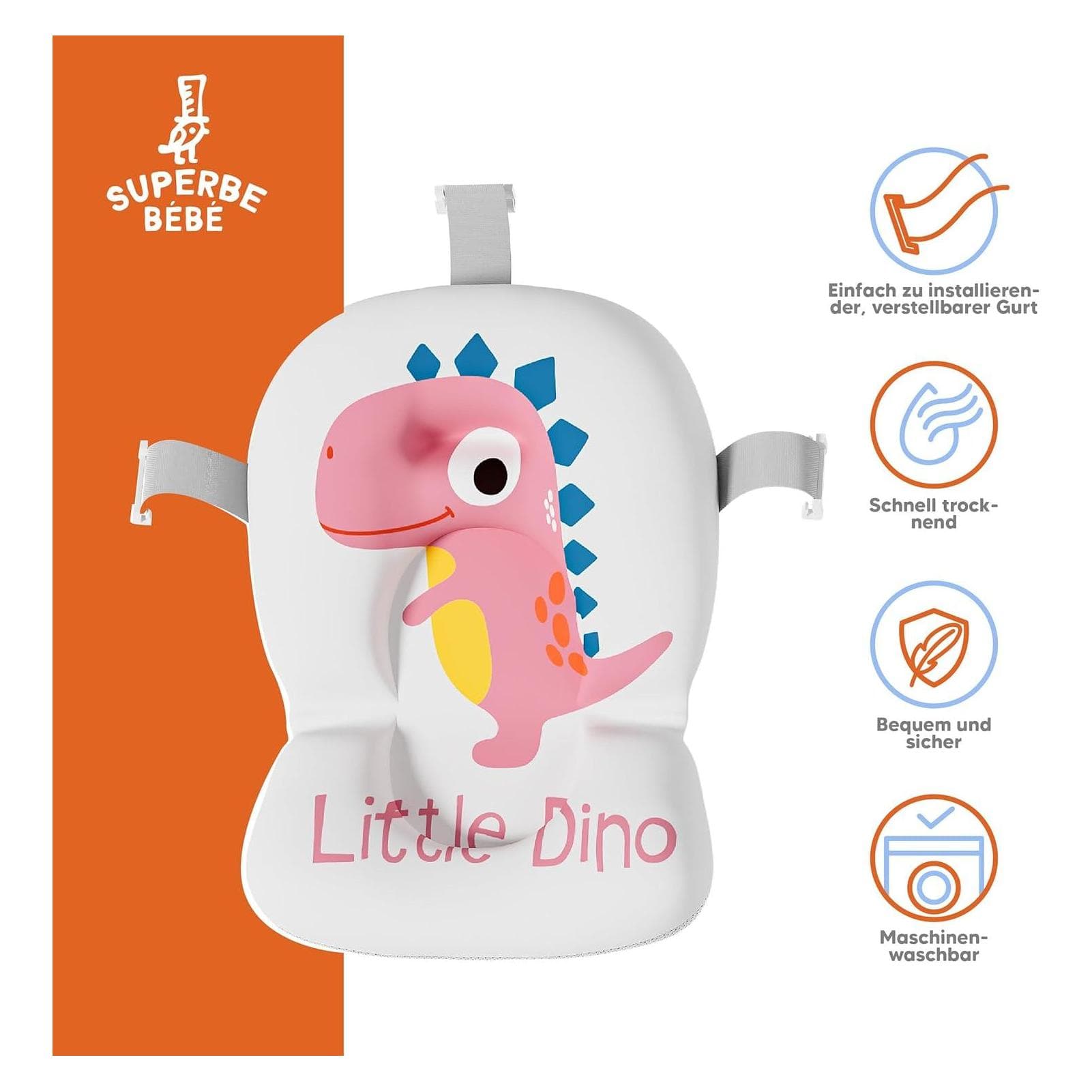 Superbe, Babybadje, Faltbare Babybadewanne mit Rutschschutz & Thermometer