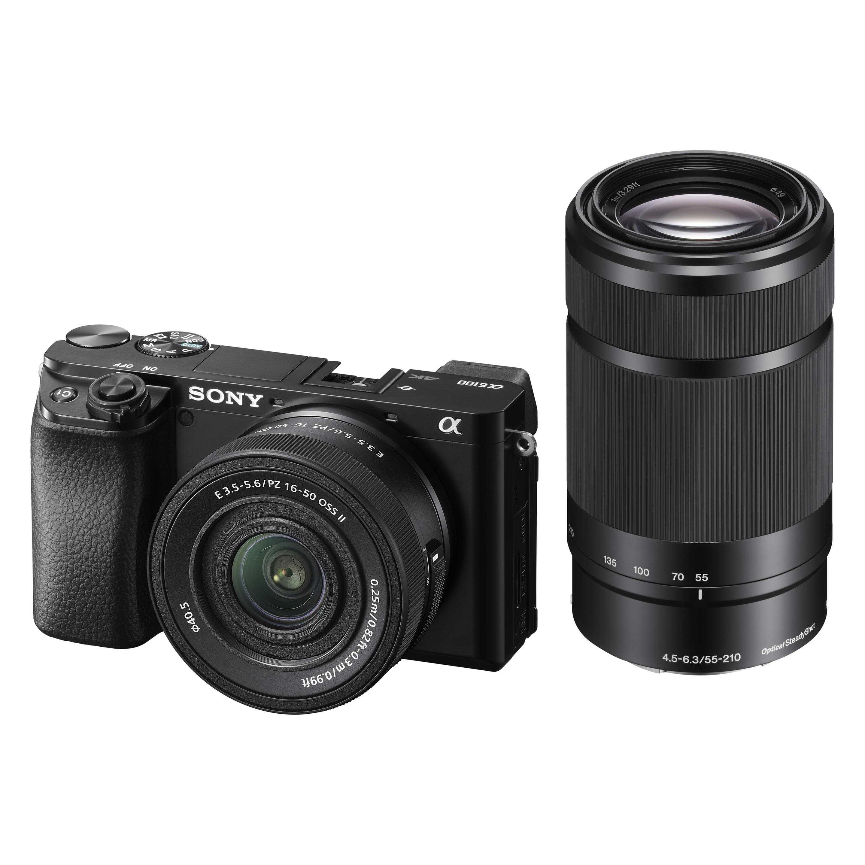 Sony Alpha 6100 Dubbele Zoom Kit (16 - 50 mm, 24.20 Mpx, APS-C / DX), Camera, Zwart