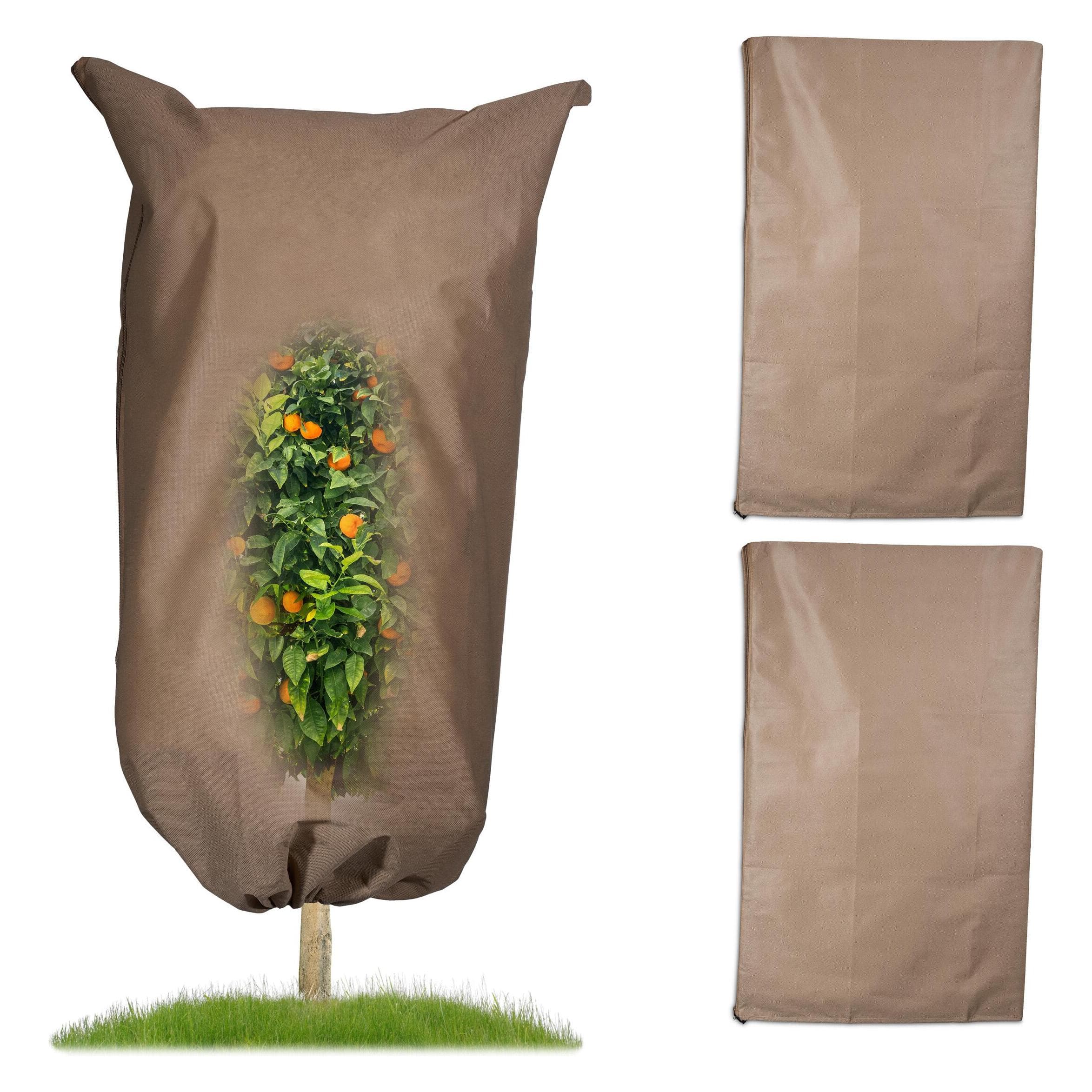 Relaxdays, Pflanzen Winterschutz + Gartenvlies, 3x Winterschutzhaube