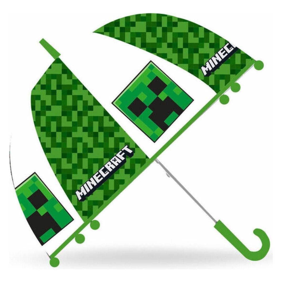 Kids Licensing, Unisex, Paraplu, Minecraft paraplu, Transparant, Groen