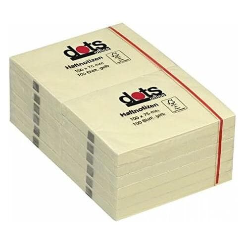 Dots, Plakbriefje, Sticky notes standaard geel 12 pads (100 x 75 mm)