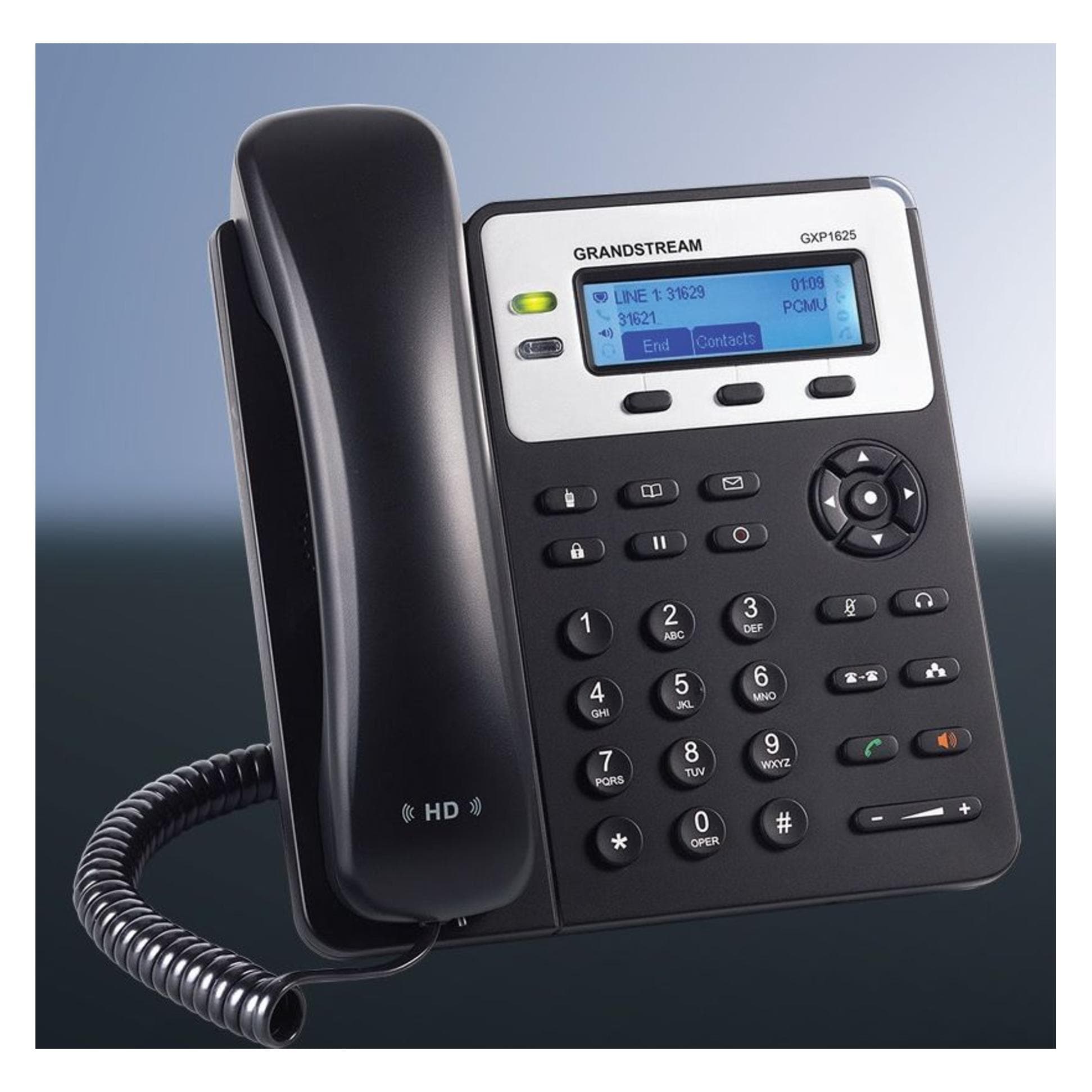 Grandstream SIP GXP-1625 Entry Base met PoE, Telefoon, Zwart