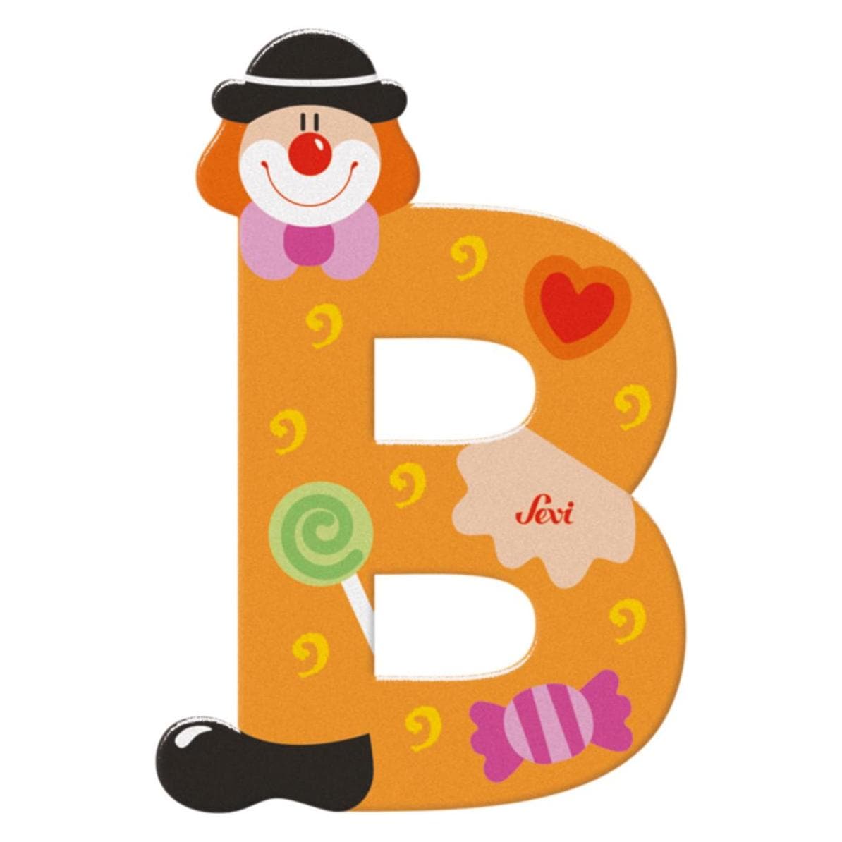 Sevi, Houten letters + stoffen letters, Clown B