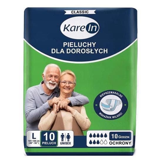 KareIn, Incontinentie hygiëne, Windeln für Erwachsene (bis zu 10 Stunden Schutz) 10 Stück L (10x)