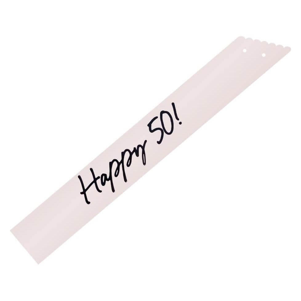 Partydeco Schärpe „Happy 50“ – Creme & schwarz