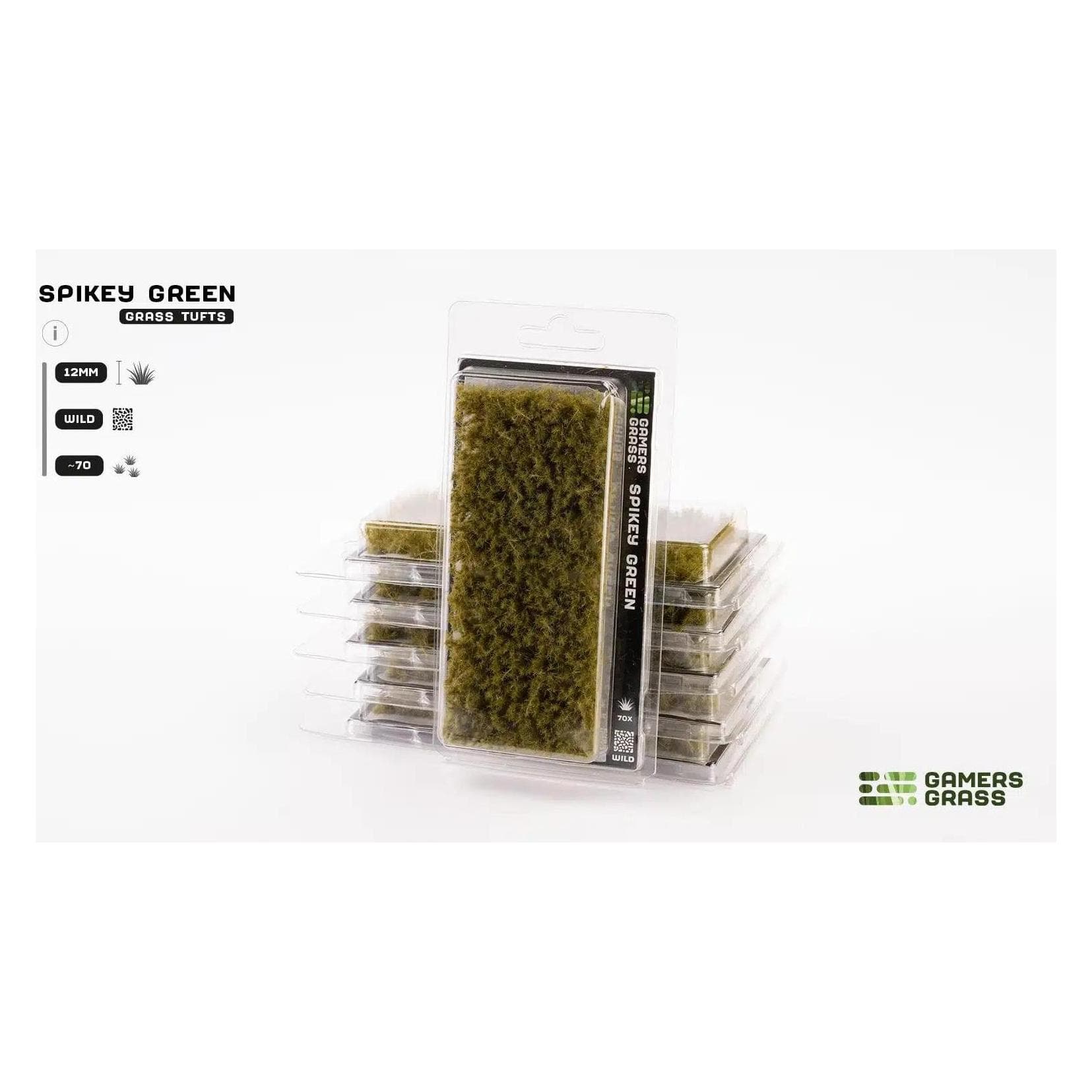 Gamers Grass : Speciaal plukje - 12 mm - Spikey Groen (Wild) (Plastic)