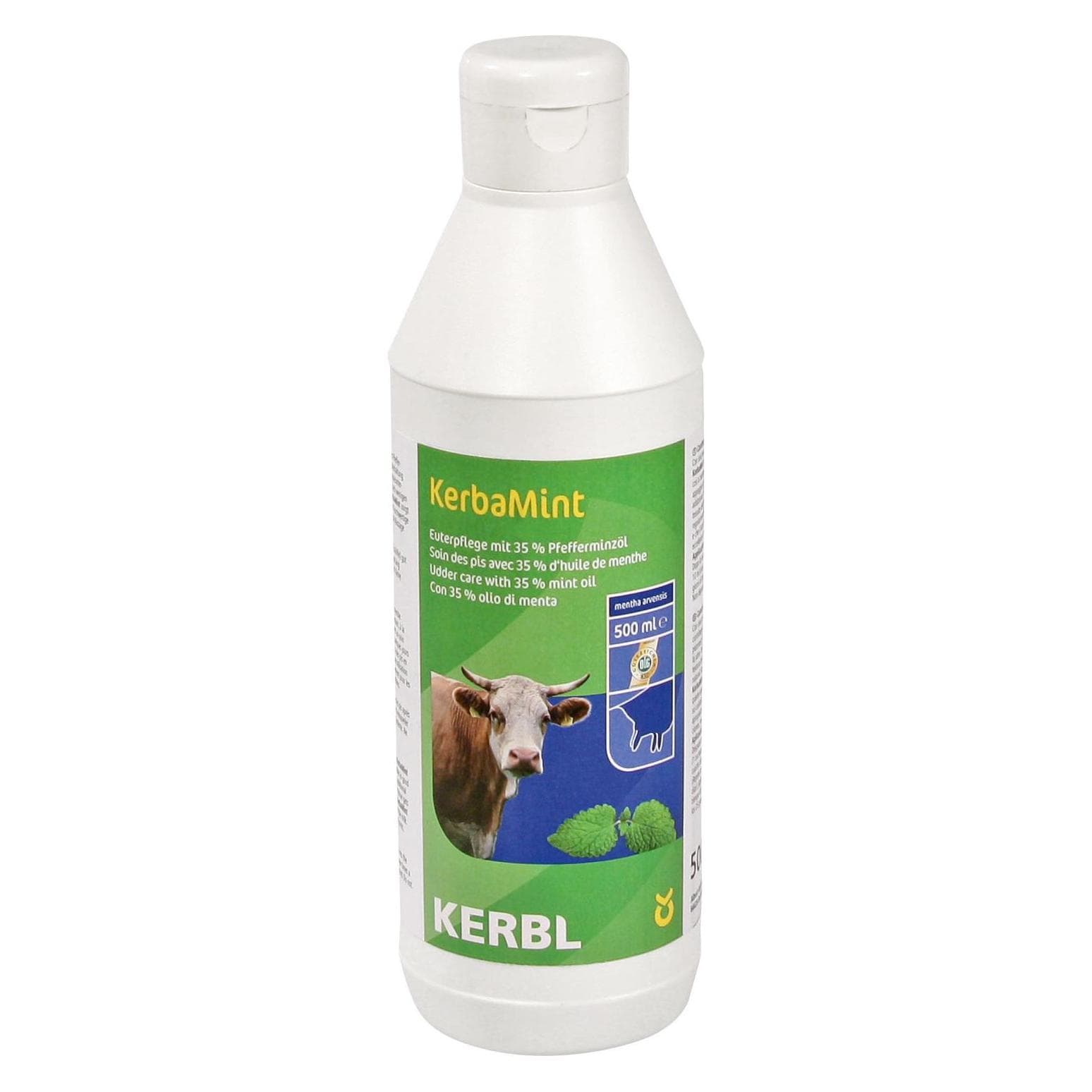 Kerbl Uierverzorgingsproduct KerbaMint 35, uierverzorging, FiBL voor biologische bedrijven, staand flesje (Paard), Dierhygiëne