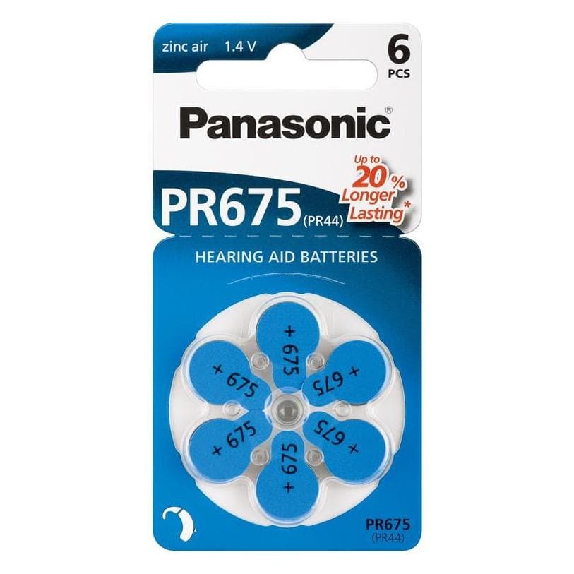 Panasonic Hearing aid batteries PR675 (6 pcs.), Batteries
