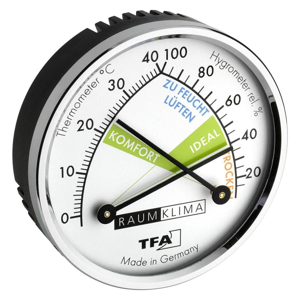 TFA Analoog, Thermometer + hygrometer, Wit, Zilver
