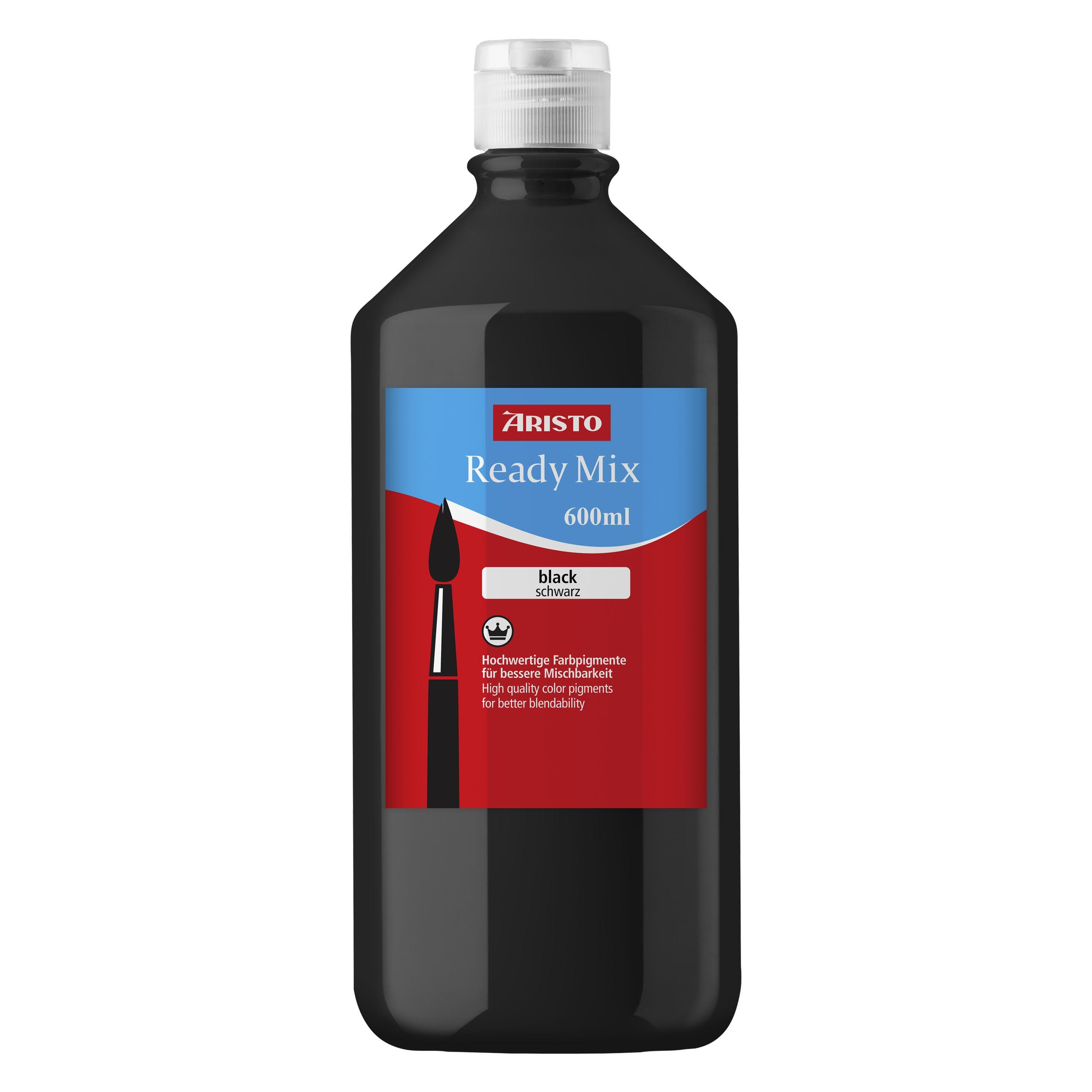 Aristo, Kleuren + verf voor doe-het-zelvers, Ready Mix 600 ml, schwarz (600 ml)