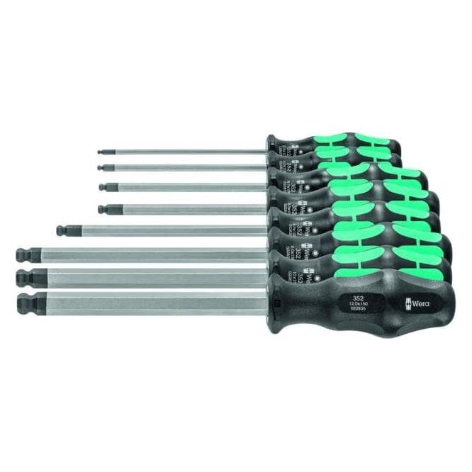 Wera, Screwdrivers, Hexagon ball-head screwdriver set, with Kraftform handle, 8-piece (hexagon)