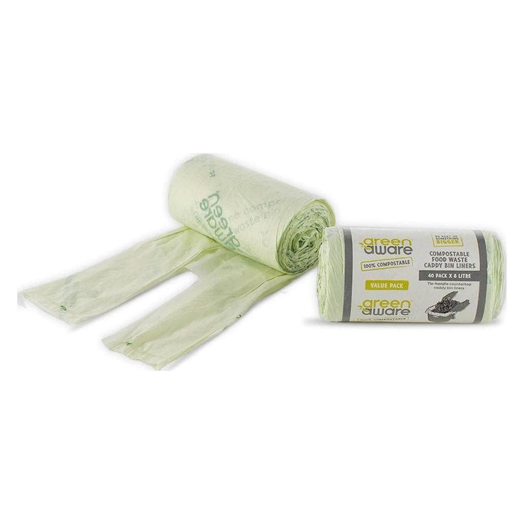 Greenaware Composteerbare zakken voor voedselafval, 8 l, 40 stuks., Afvalzak